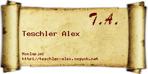 Teschler Alex névjegykártya